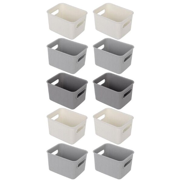 10x Boxsweden 16cm Kaia Storage Basket Home Organiser Container w/ Handles Asst