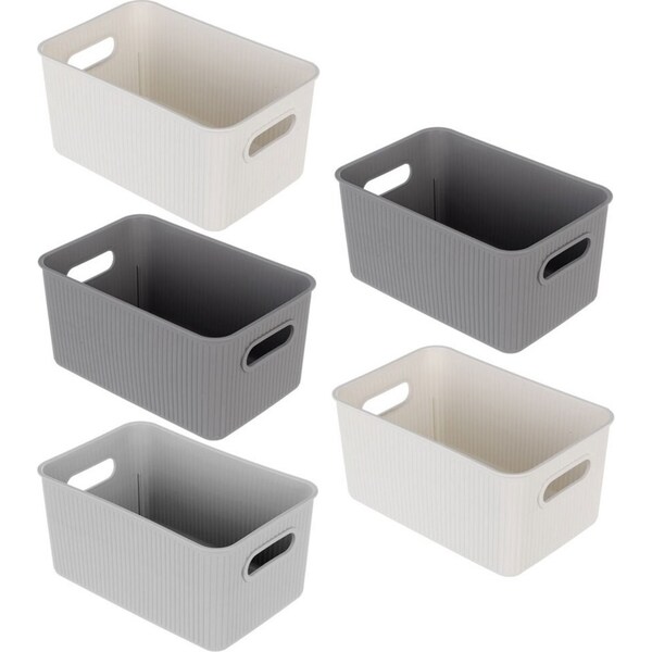 5x Boxsweden 27.5cm Kaia Storage Basket Organiser Container w/ Handles Assorted