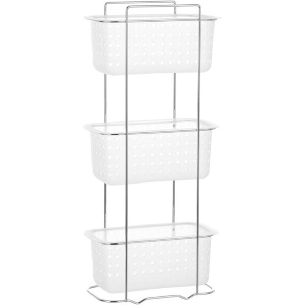 Boxsweden 3 Tier Bathroom Rack Standing Storage Organiser Stand Frosted Clear
