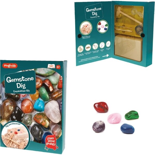 Magnoidz Gemstones Dig Excavation Kit Kids/Children Educational Science Toy 6y+