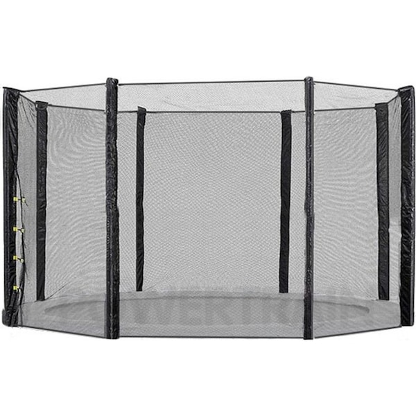 10ft Replacement Round Outdoor Trampoline Safety Net Enclosure 8 pole