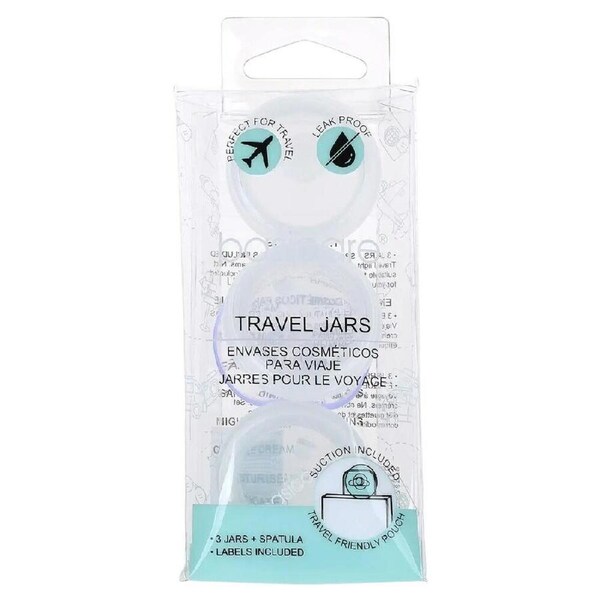 Basicare Travel Jars Set of 3 Refillable Cosmetic Containers 10ml Each