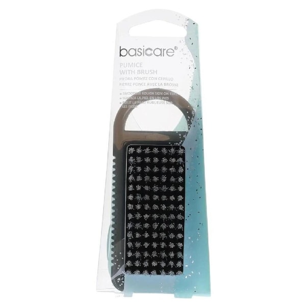 Basicare Pumice Stone With Nail Brush 9.5cm Foot Care Exfoliating Tool