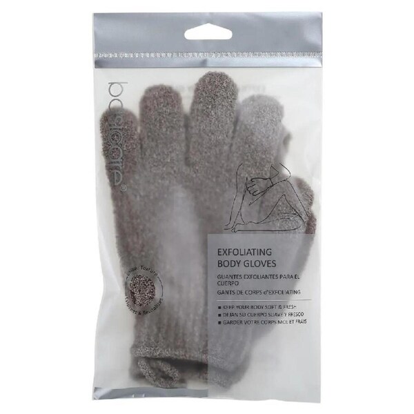 Basicare Exfoliating Body Gloves Brown for Smooth and Healthy Skin