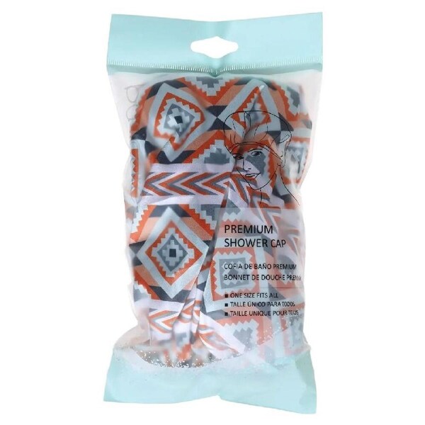 Basicare Deluxe Shower Cap Aztec Reusable Waterproof Hair Cover