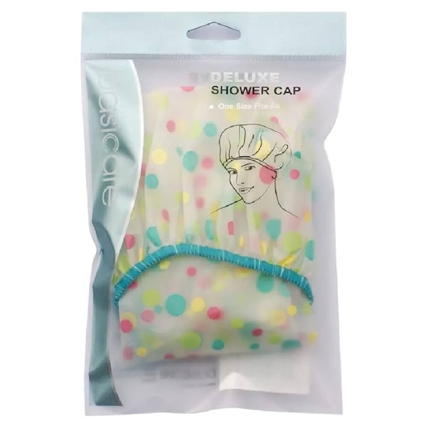 Basicare Deluxe Shower Cap Reusable Waterproof Comfortable Fit One Size