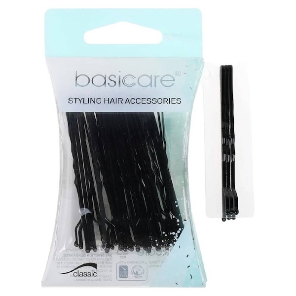 Basicare Black Bobby Pins 6.2cm 36 Pack Durable Medium Hair Styling Clips