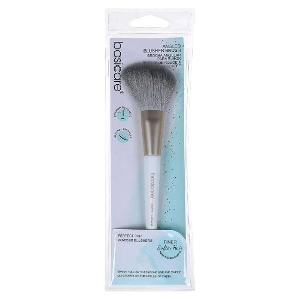 Basicare Angled Blush Brush with Natural Bristles for Smooth Makeup ...