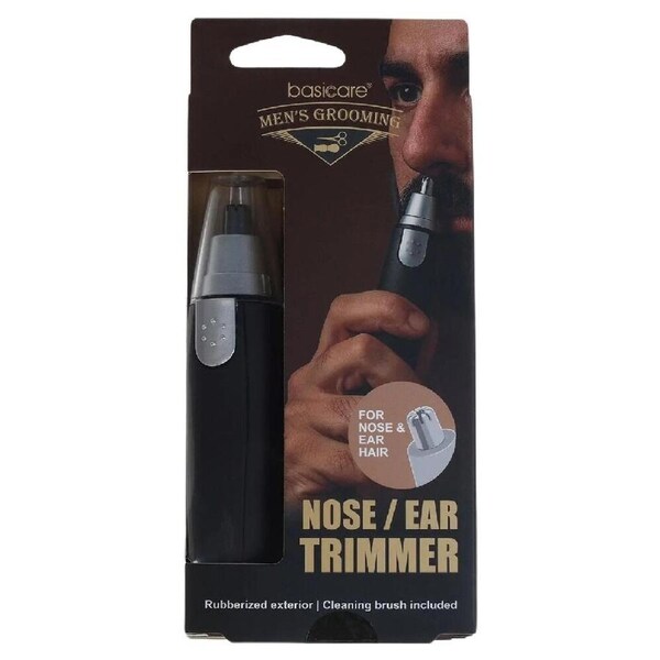 Basicare Electric Nose and Ear Hair Trimmer with Cleaning Brush