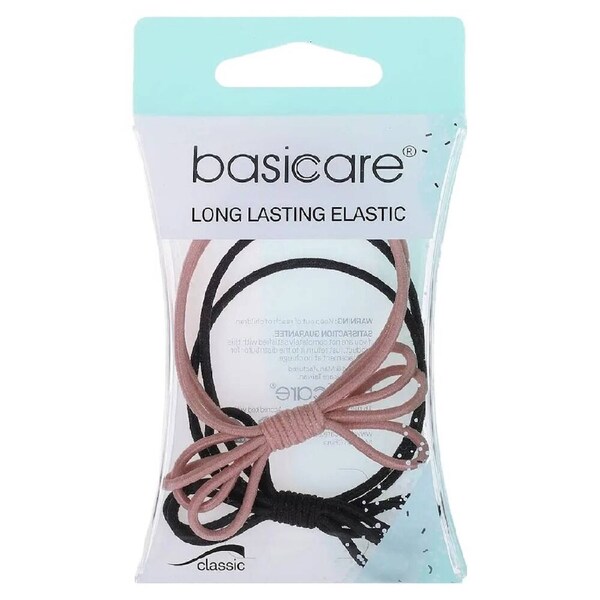 Basicare Long Elastic Hair Ties Pack of 2 Durable Strong Hair Bands