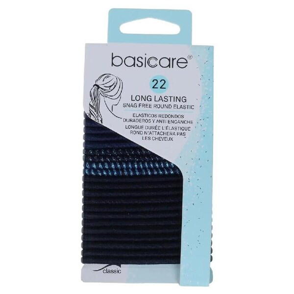 Basicare Round Elastic Hair Ties 22pcs Strong Stylish Snag Free