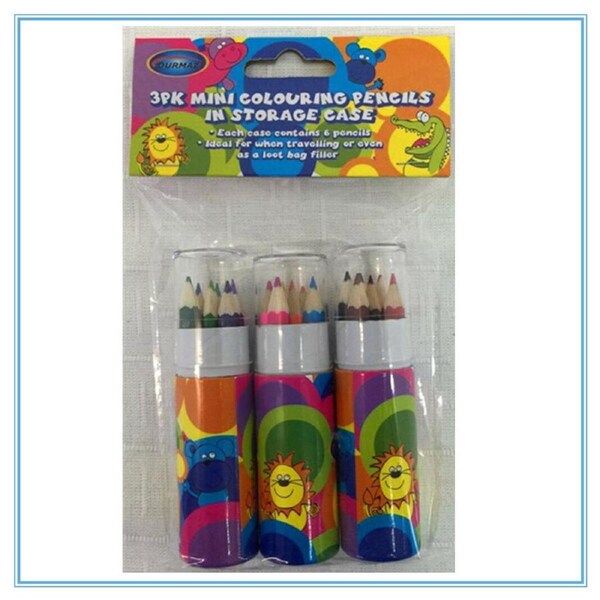 90 X MINI COLOURING PENCILS IN POLKA DOT DESIGN TUBE CASE BAG FILLER CRAFT D