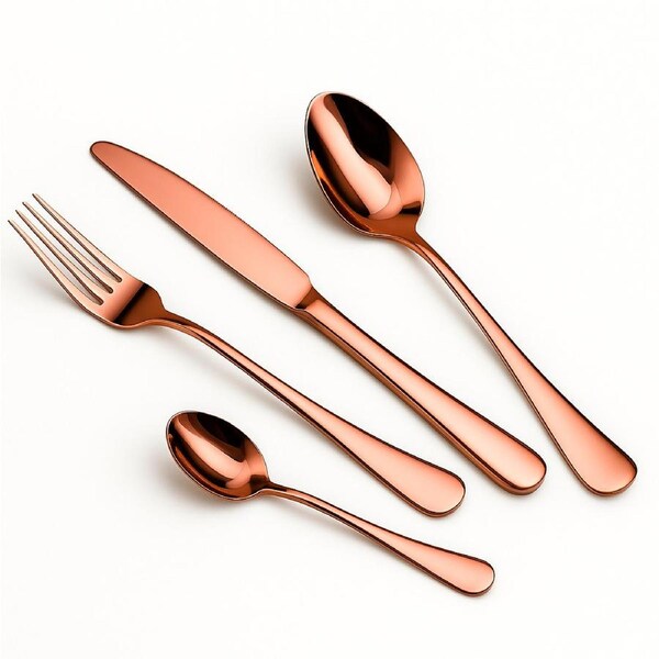 Cutlery Set Rose Gold 32 pcs Stainless Steel Knife Fork Spoon Stylish Teaspoon Kitchen