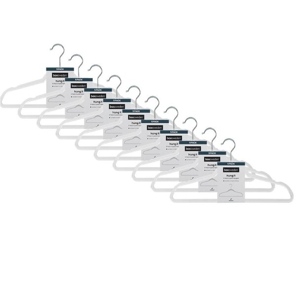 50pc Boxsweden Crystal Hanger Wardrobe Clothes Hanging Organiser Clear
