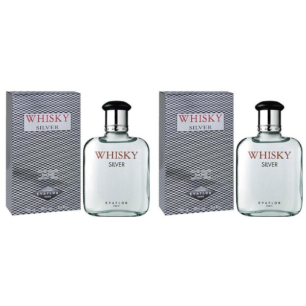 2x Whisky Silver 100ml Eau De Toilette Fragrances/Natural Spray for Him/Men/Guys