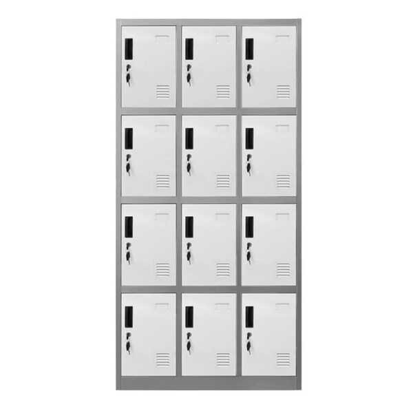 12 Doors Locker Cabinet Steel Storage Cupboard for Office School Gym