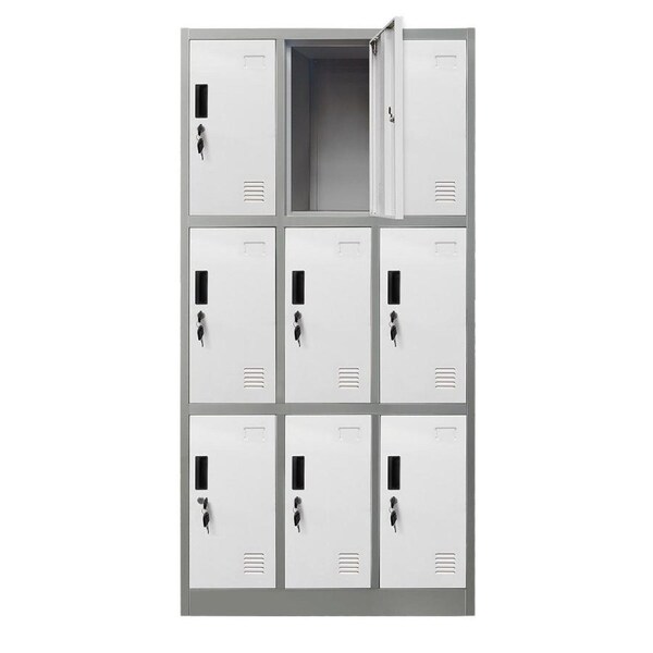 9 Doors Locker Cabinet Steel Storage Cupboard for Office School Gym