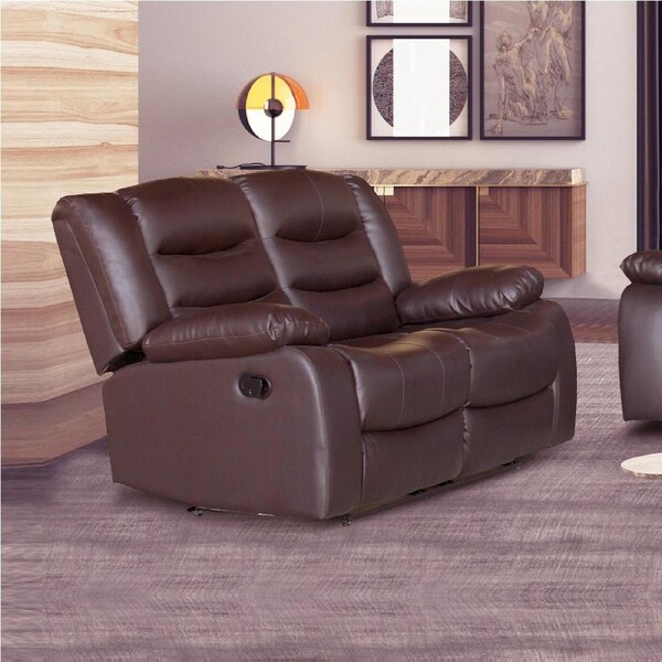 Fantasy 2 Seater Recliner Sofa Chair In Faux Leather Lounge Couch Armchair in Brown Colour