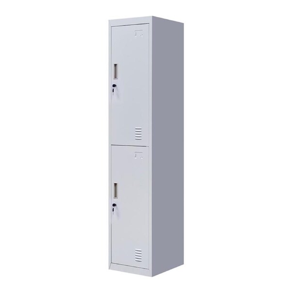 2-Door Vertical Locker for Office Gym Shed School Home Storage