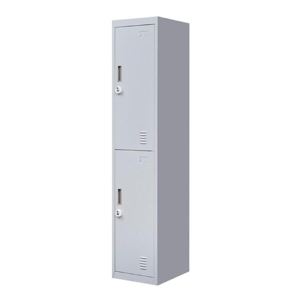 2-Door Vertical Locker for Office Gym Shed School Home Storage