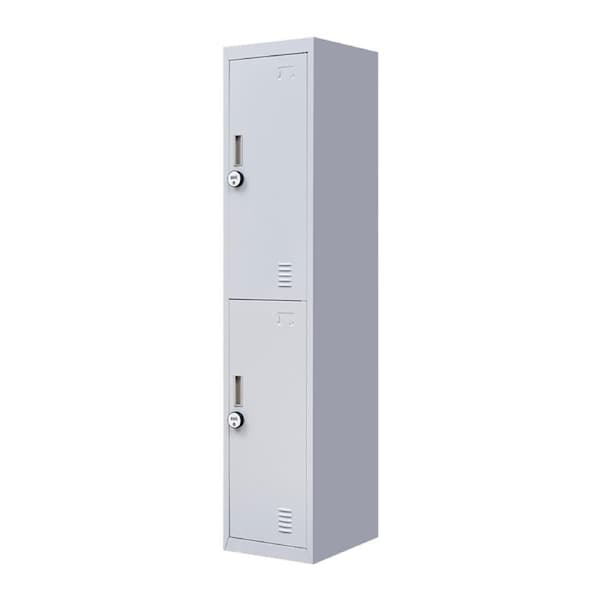 2-Door Vertical Locker for Office Gym Shed School Home Storage