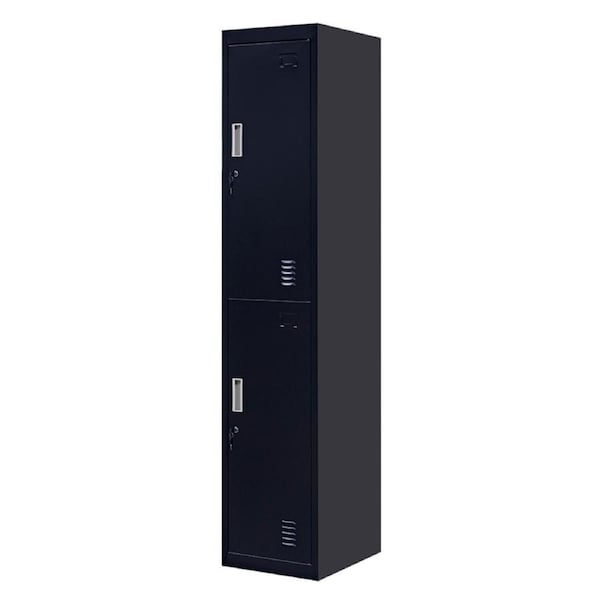 2-Door Vertical Locker for Office Gym Shed School Home Storage