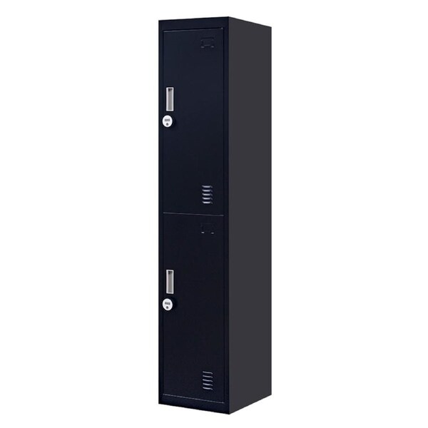2-Door Vertical Locker for Office Gym Shed School Home Storage