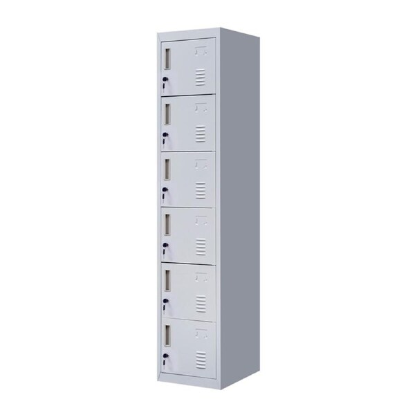 6-Door Locker for Office Gym Shed School Home Storage