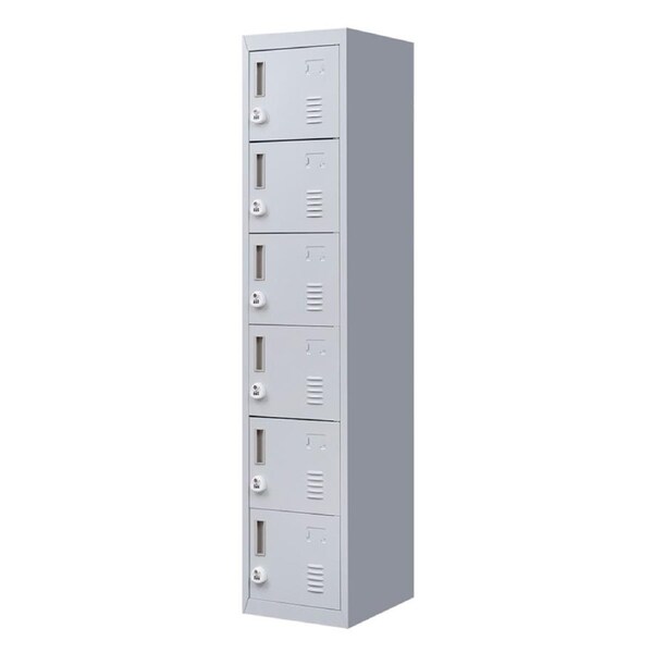 6-Door Locker for Office Gym Shed School Home Storage