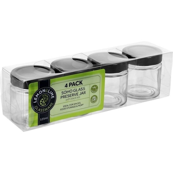 96x Small Food Grade Glass Jars 125ml Mini Spice Jam Storage Air Tight Container