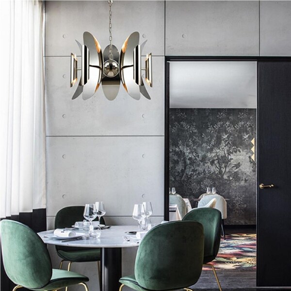 STRATO Polished Nickel Hardware with Stainless Steel Pendant Light