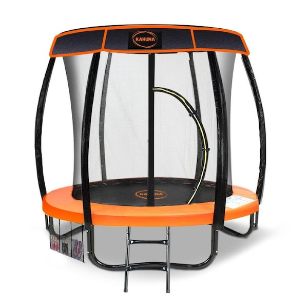 Kahuna Trampoline 6ft with Roof Cover Safety pad Mat Net - Orange