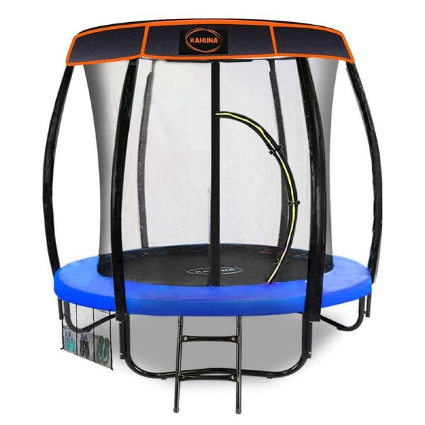 Kahuna 6ft Trampoline Free Safety Net Spring Pad Roof Cover Mat Ladder Blue