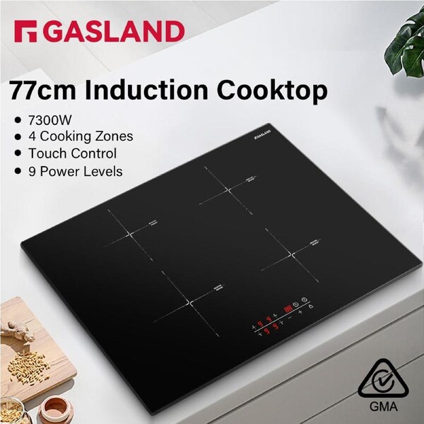 GADLAND chef Electric Induction Cooktop 77cm 4 Burners Hob Touch Control Cooking Stove