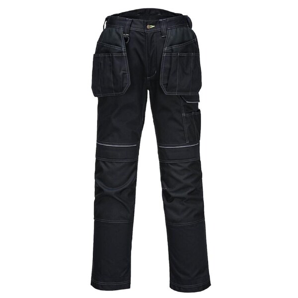 Tradies Cargo Pants Holster Work Trousers Pants w Free Kneepads Workwear Safety Black / 42