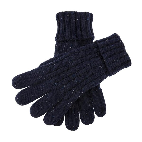Dents Fareham Mens Cable Knit Gloves Warm Winter Thick - Royal Blue Medium