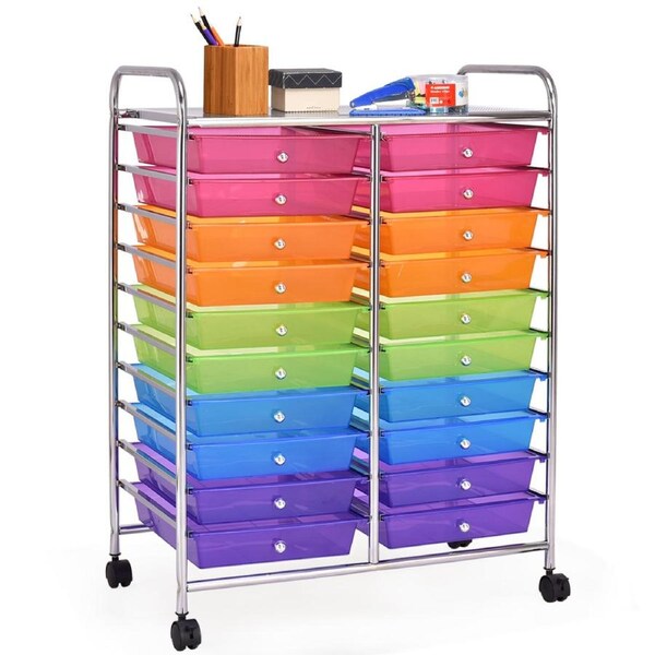 Costway 6-Tier Rolling Storage Trolley Home/Office Organiser Paper Filing Cabinet Kitchen Bathroom Garage
