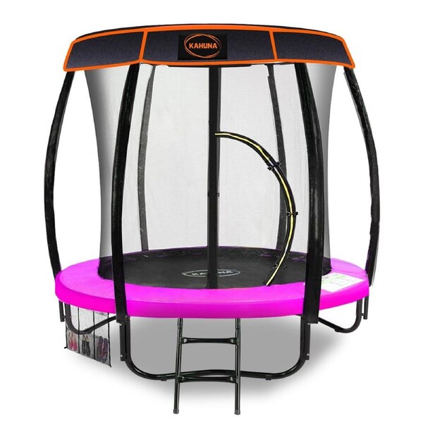 6ft Trampoline Free Safety Net Spring Pad Roof Cover Mat Ladder Pink
