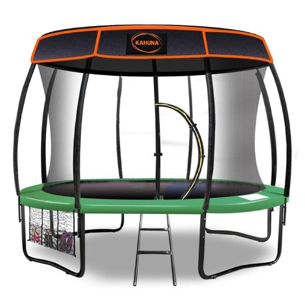 Kahuna 16ft Trampoline Free Safety Net Spring Pad Cover Mat Roof Set- Green
