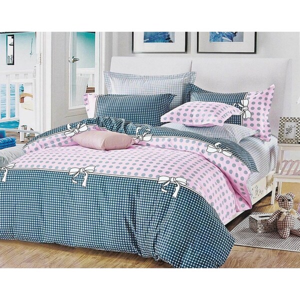 Pink Dots Super King Size Bed Quilt Doona Duvet Cover & Pillow Cases Set