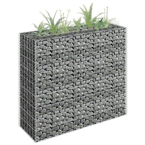 Gabion Raised Bed Galvanised Steel 90x30x90 cm vidaXL