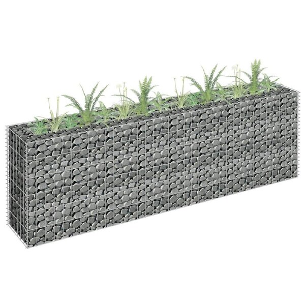 Gabion Raised Bed Galvanised Steel 180x30x60 cm vidaXL