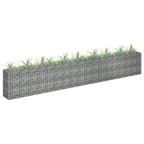 Gabion Raised Bed Galvanised Steel 360x30x60 cm vidaXL