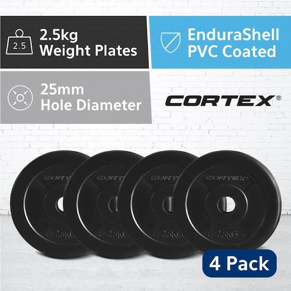 CORTEX 2.5kg EnduraShell 25mm Standard Plates (Set of 4)