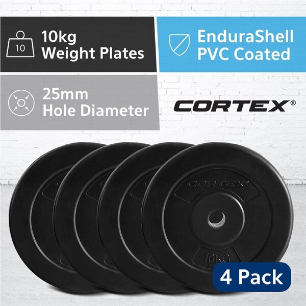 CORTEX 10kg EnduraShell 25mm Standard Plates (Set of 4)