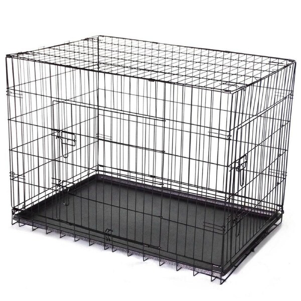 YES4PETS 24' Collapsible Metal Dog Crate Puppy Cage Cat Carrier