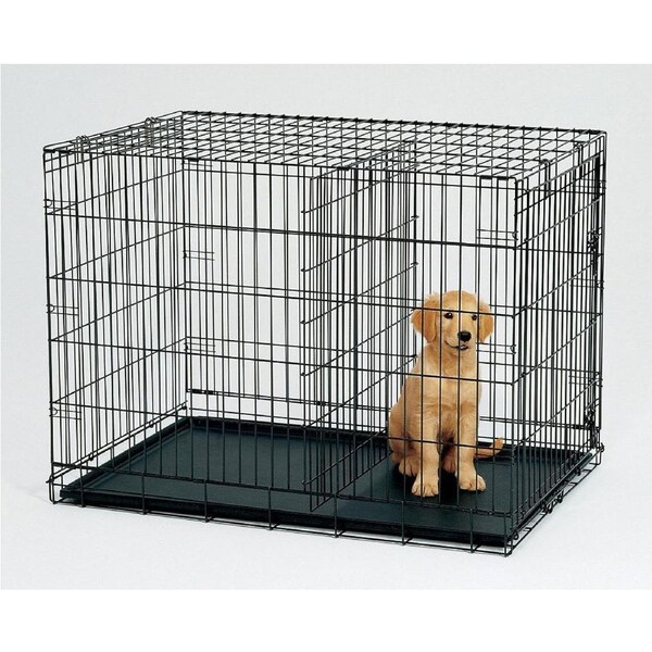 YES4PETS 48' Collapsible Metal Dog Crate Cat Cage With Divider