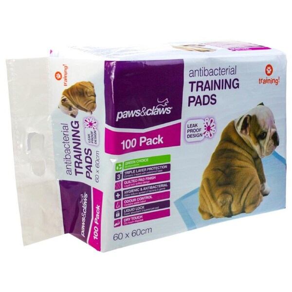 Paws n Claws 400Pk Paws n Claws 60x60cm Puppy Pet Dog Indoor Cat Toilet Absorbent Training Pads