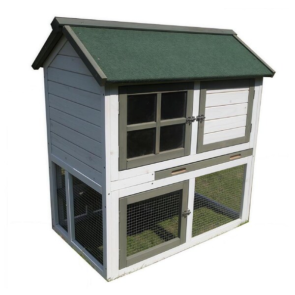 YES4PETS XL Double Storey Rabbit Hutch Guinea Pig Ferret Cage 102x65x98cm