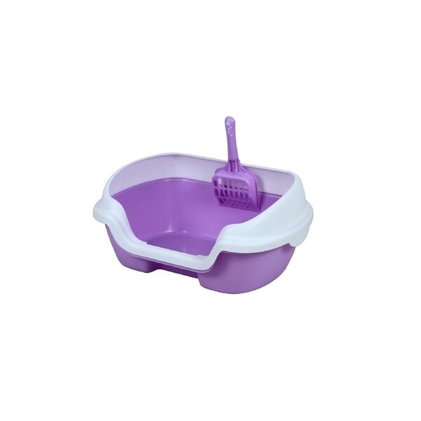 YES4PETS Small Portable Cat Kitten Rabbit Toilet Litter Box Tray with Scoop